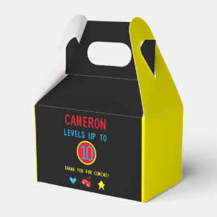 Gamer Pixel Arcade level up 10th birthday Favour Box