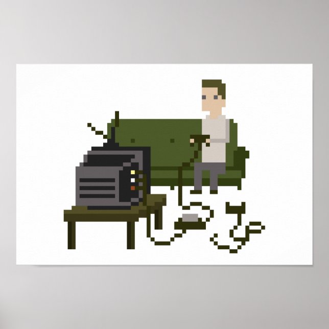 Gamer Pixel Art Poster (Front)