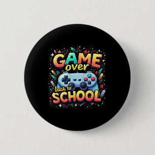 Gamer Pixel Game Over Student Back To School  6 Cm Round Badge
