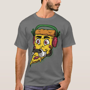 Gamer Pizza Video Games Gaming Controller Console  T-Shirt