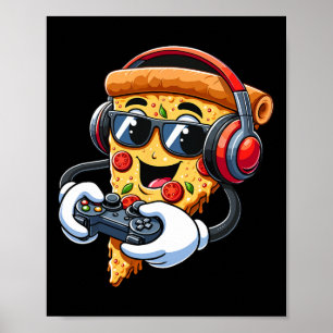 Gamer Pizza Video Gaming Boy Enthusiast Gamer Teen Poster
