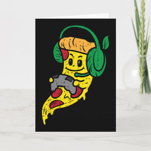 Gamer Pizza Video Gaming Funny Food Men Boys Kids  Card