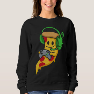 Gamer Pizza Video Gaming Funny Food Men Boys Kids Sweatshirt