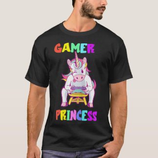 Gamer Princess Console Gaming Unicorn Computer T-Shirt