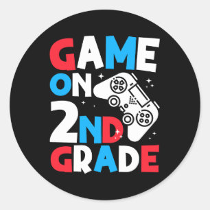 Gamer Quote Game On 2nd Grade Gaming Cool Gamer Classic Round Sticker