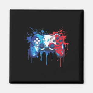 Gamer - Red White Blue 4th Of July Video Game 2 Magnet
