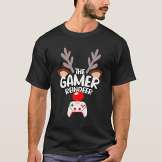 Gamer Reindeer Family Matching Group Christmas Paj T-Shirt