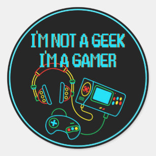 Gamer Retro Neon Classic Round Sticker