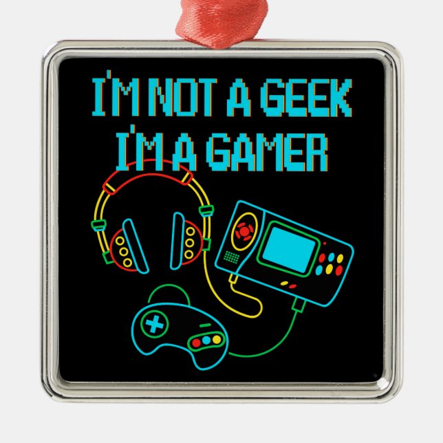 Gamer Retro Neon Metal Tree Decoration (Front)