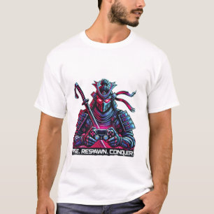 Gamer Samurai – Rise, Respawn, Conquer Cyberpunk T-Shirt