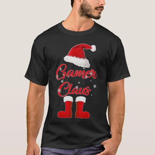 gamer santa christmas family matching T-Shirt (Front)