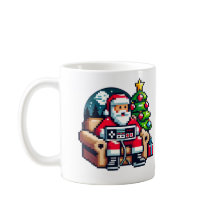 Gamer Santa Pixel Art Retro Christmas