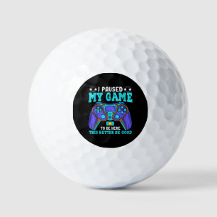 Gamer Shirt Boys Men Kids Teens Paused My Game To Golf Balls