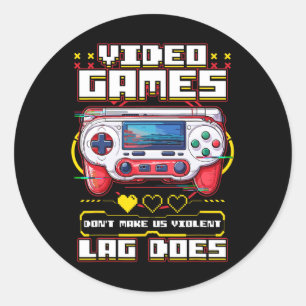Gamer Shirt Gaming Shirts For Men Boys Kids Funny Classic Round Sticker