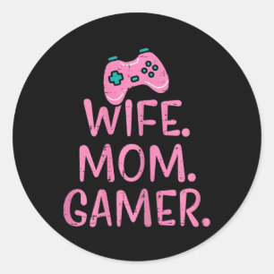 Gamer Shirts Video Gaming Boys Men Girl Kids Gift  Classic Round Sticker