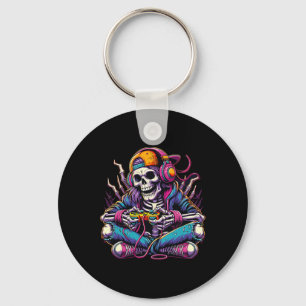Gamer Skeleton Halloween Girls Teens Women Video G Key Ring