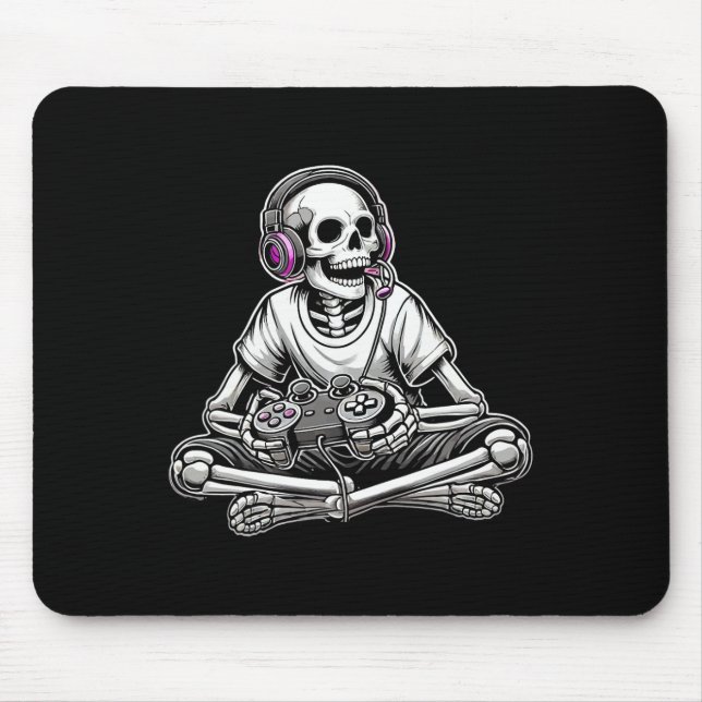 Gamer Skeleton Halloween  Mouse Mat (Front)