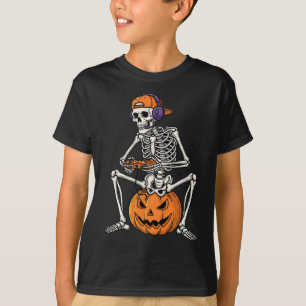 Gamer Skeleton Halloween Video Game Controller Boy T-Shirt
