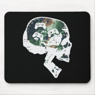 Gamer Skull Funny Video Gaming Men Boys Kids Teens Mouse Mat