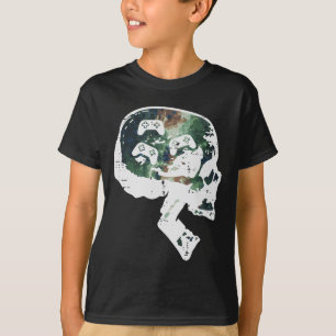 Gamer Skull Funny Video Gaming Men Boys Kids Teens T-Shirt