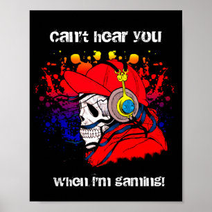 Gamer Skull with Headphones  Poster