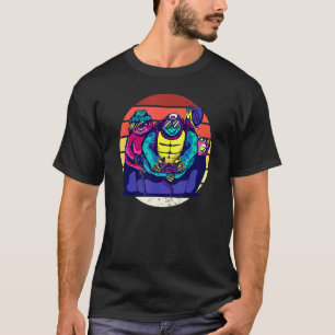Gamer Sloth And Turtle Playing Video Games Gaming T-Shirt