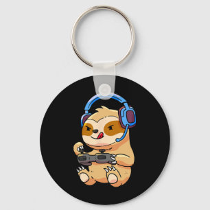 Gamer Sloth Gaming Sloths Video Game Gift Key Ring