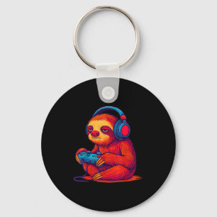 Gamer Sloth  Key Ring