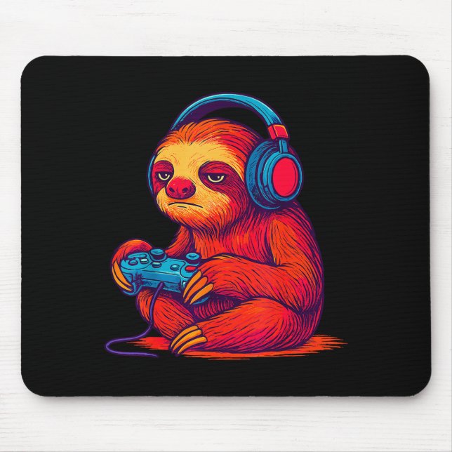 Gamer Sloth  Mouse Mat (Front)