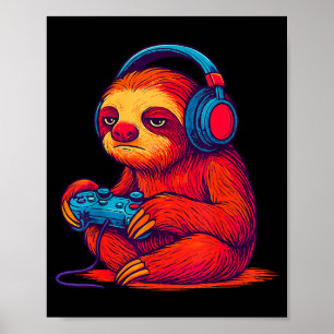 Gamer Sloth Poster
