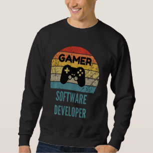 Gamer Software Developer Vintage 60s 70s Gaming Sweatshirt