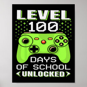 Gamer Suden 100h Day Eacher 100 Days Of School  Poster