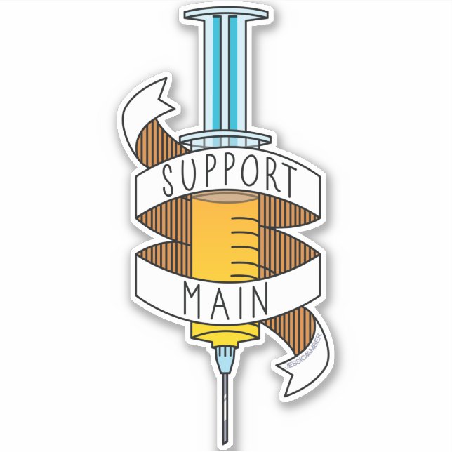 Gamer Support Main Yellow Cartoon Syringe (Front)