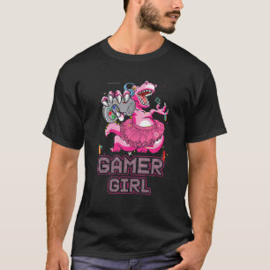 Gamer T Rex Girl Dino Gaming Cute Video Game T-Shirt