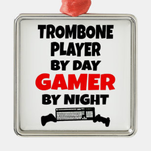Gamer Trombone Player Metal Tree Decoration