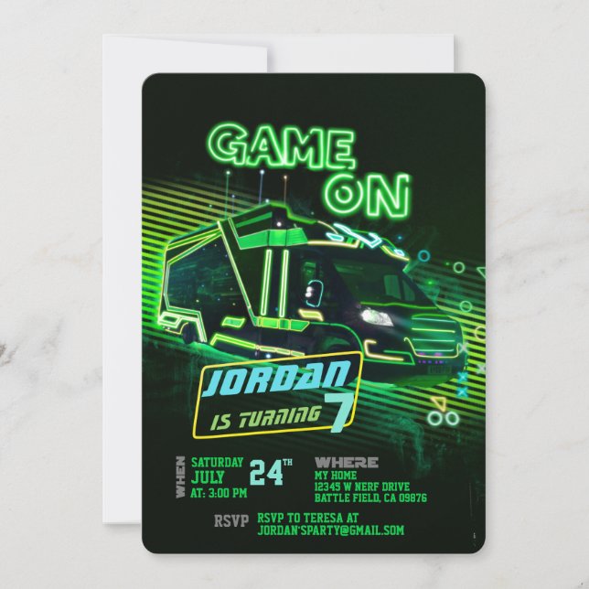 Gamer Truck invitation  (Front)