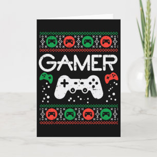 Gamer Ugly Christmas Sweater Retro Video Game Xmas Card