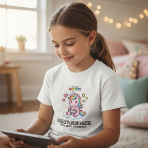 Gamer Unicorn Magic Level Max Pixel Art T-Shirt