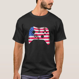 Gamer USA Flag 4Th Of July Video Games American Pr T-Shirt