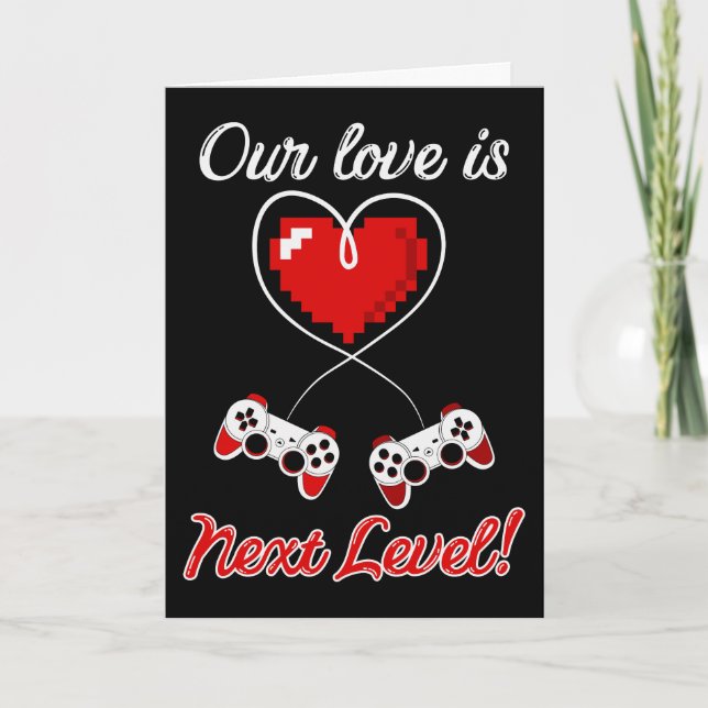 Gamer Valentine Greeting Card (Blank) (Front)