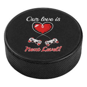 Gamer Valentine Hockey Puck