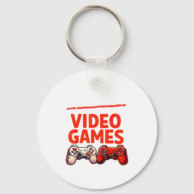 Gamer Valentine V Is For Video Games Valentines Da Key Ring (Front)