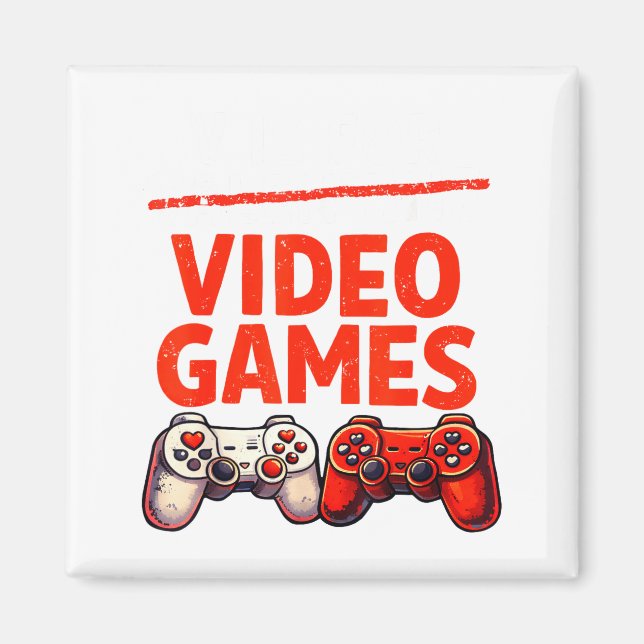 Gamer Valentine V Is For Video Games Valentines Da Magnet (Front)