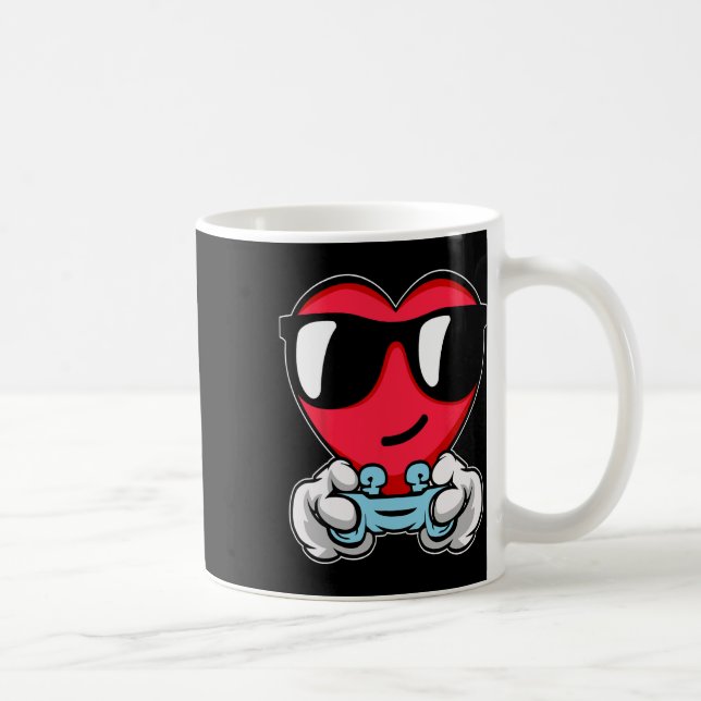 Gamer Valentines Day Cute Video-game Controller Ga Coffee Mug (Right)