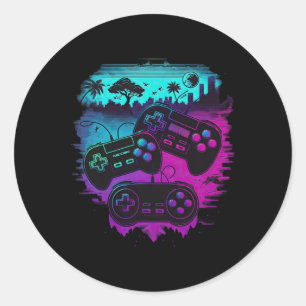 Gamer Video Game Controller 15 Classic Round Sticker