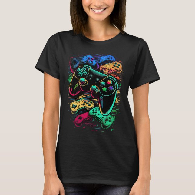 Gamer Video Game Controller 17  T-Shirt (Front)