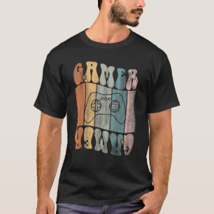 Gamer Video Game Controller Player Men Groovy Kids T-Shirt