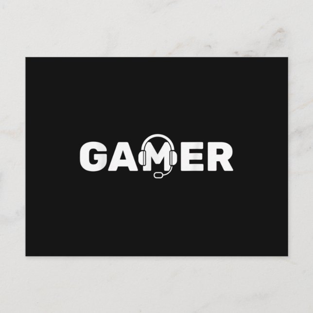 Gamer Video Games Gaming With Headphones Postcard (Front)