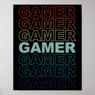 Gamer Vintage Retro Gamers Video Games Gaming Vide Poster