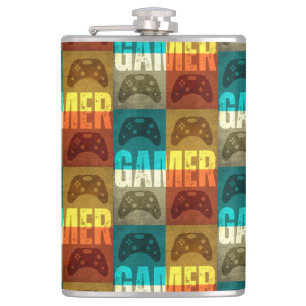 GAMER VINTAGE VIDEO GAME CONTROLLER HIP FLASK